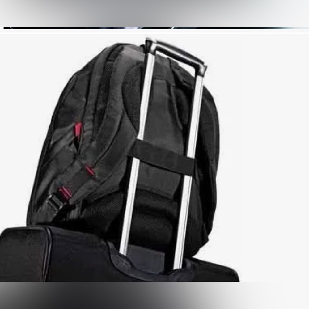 Samsonite Black Backpack with Subtle Red Trim NWT - image 8